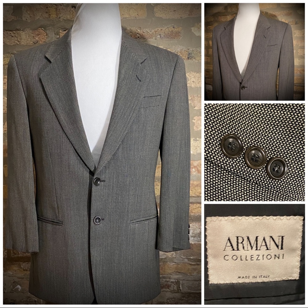 38S Armani Collezioni Wool Gray Blazer Sport Coat Jacket